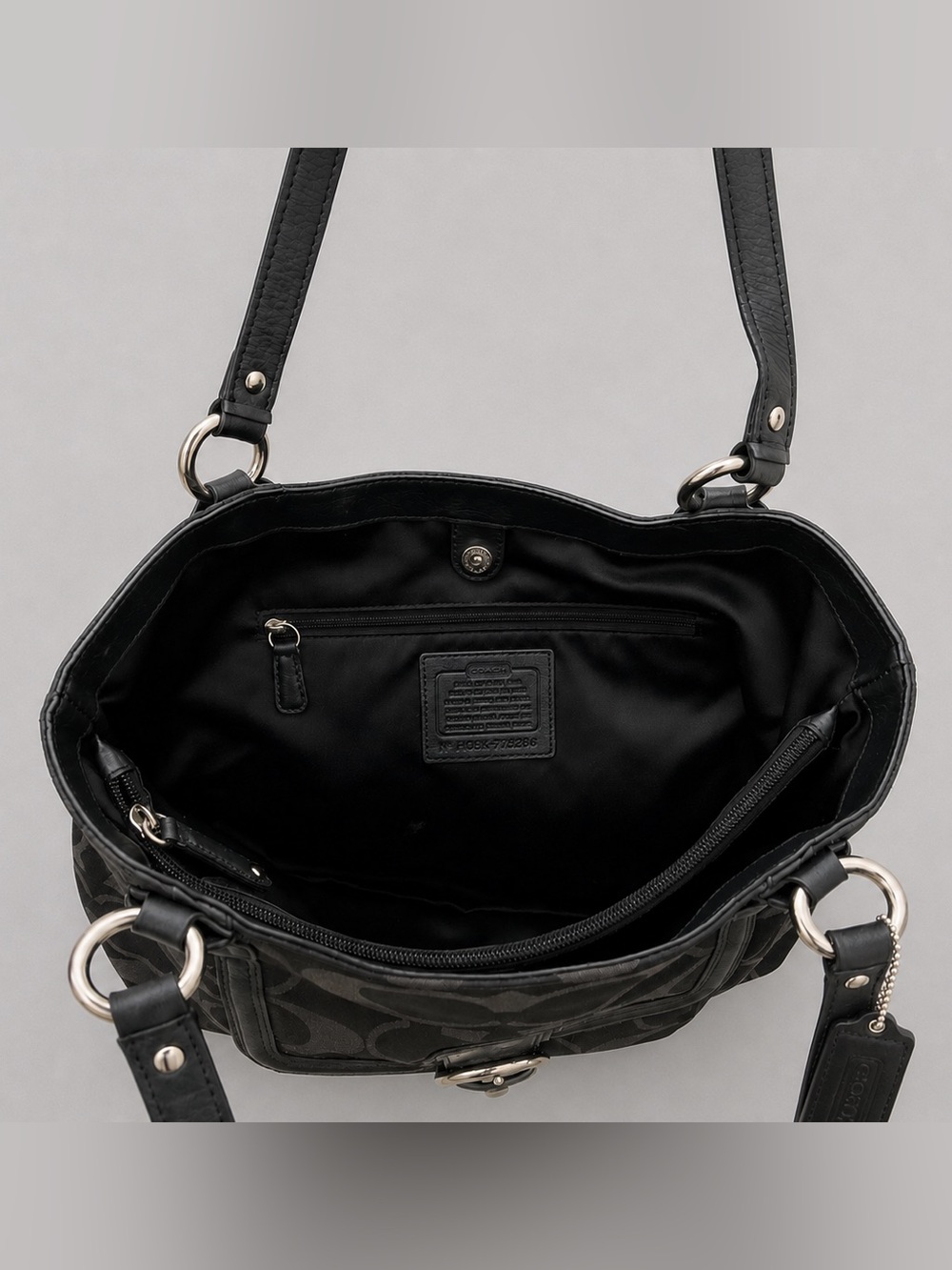 Coach Black Monogram Shoulder Bag - Picture 3 of 5